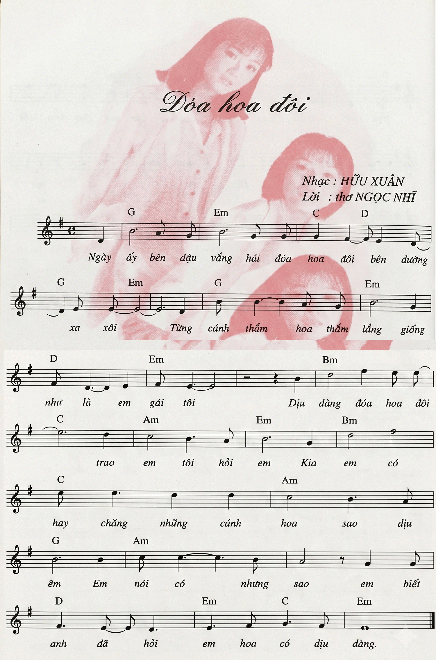 Sheet nhạc Đóa Hoa Đôi